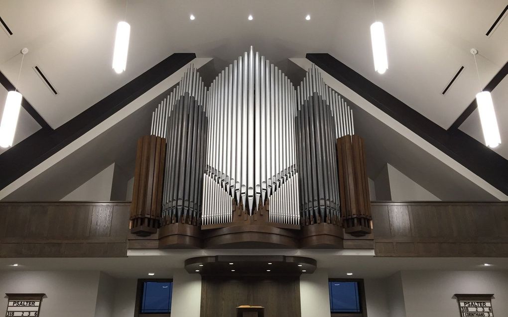 Het interieur van de kerk van de NRC te Fort Macleod. beeld Orgelmakerij Boogaard