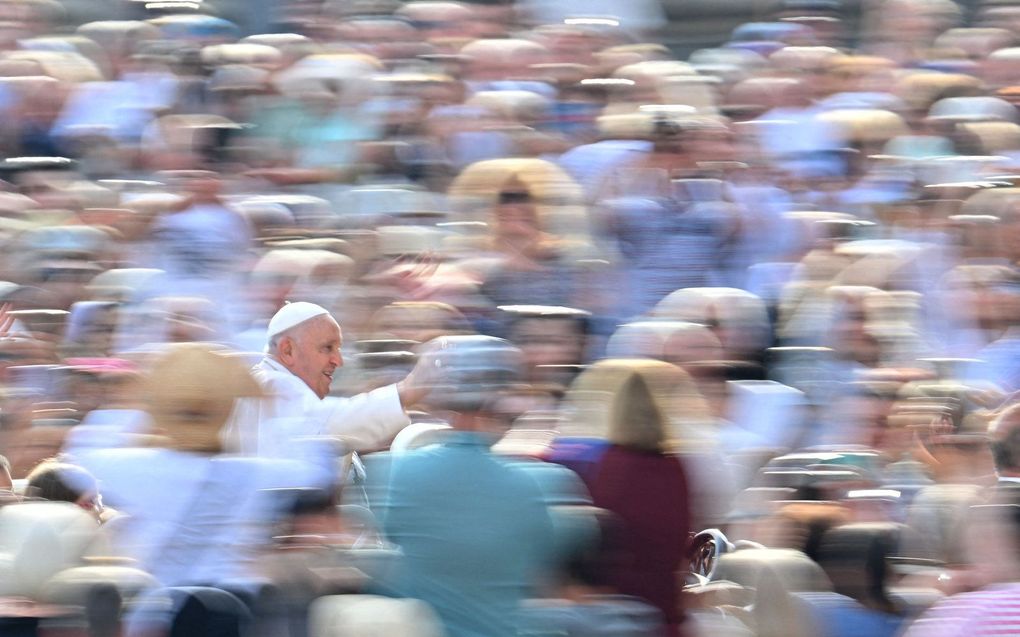 De paus tijdens een audientie vorige week. beeld AFP,  Alberto Pizzoli