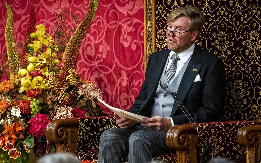 Koning Willem-Alexander leest de troonrede voor. beeld ANP, Remko de Waal