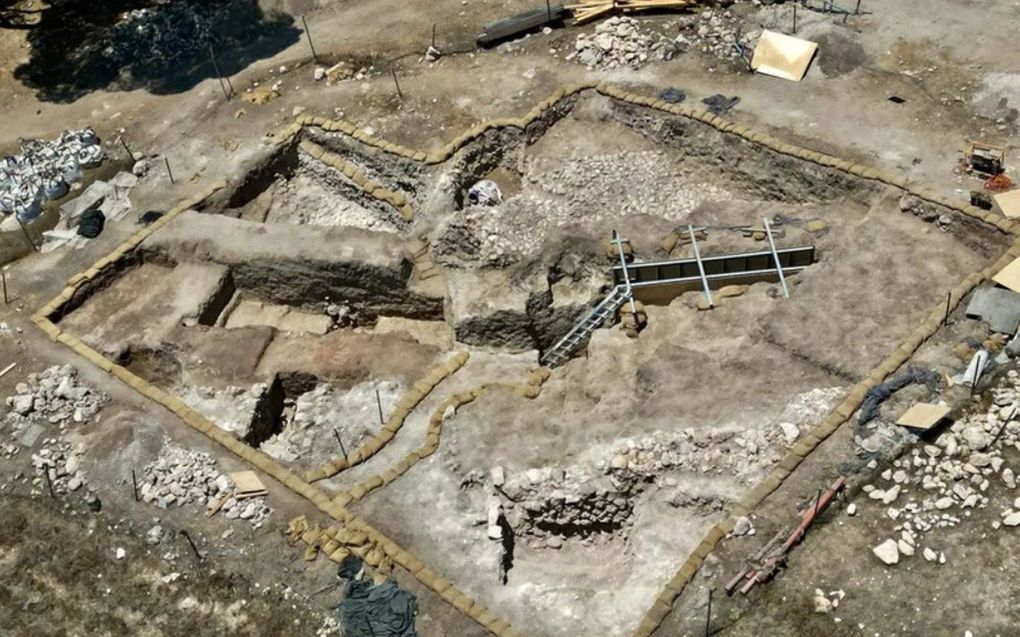 De archeologische plaats Tel Shimron in Noord-Israël, waar de boog en de trap zijn gevonden. beeld Eyecon