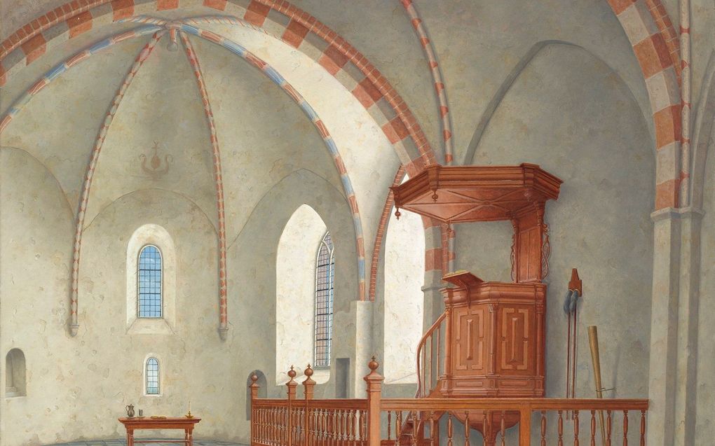 Interieur van de kerk in Britsum. beeld Maarten 't Hart