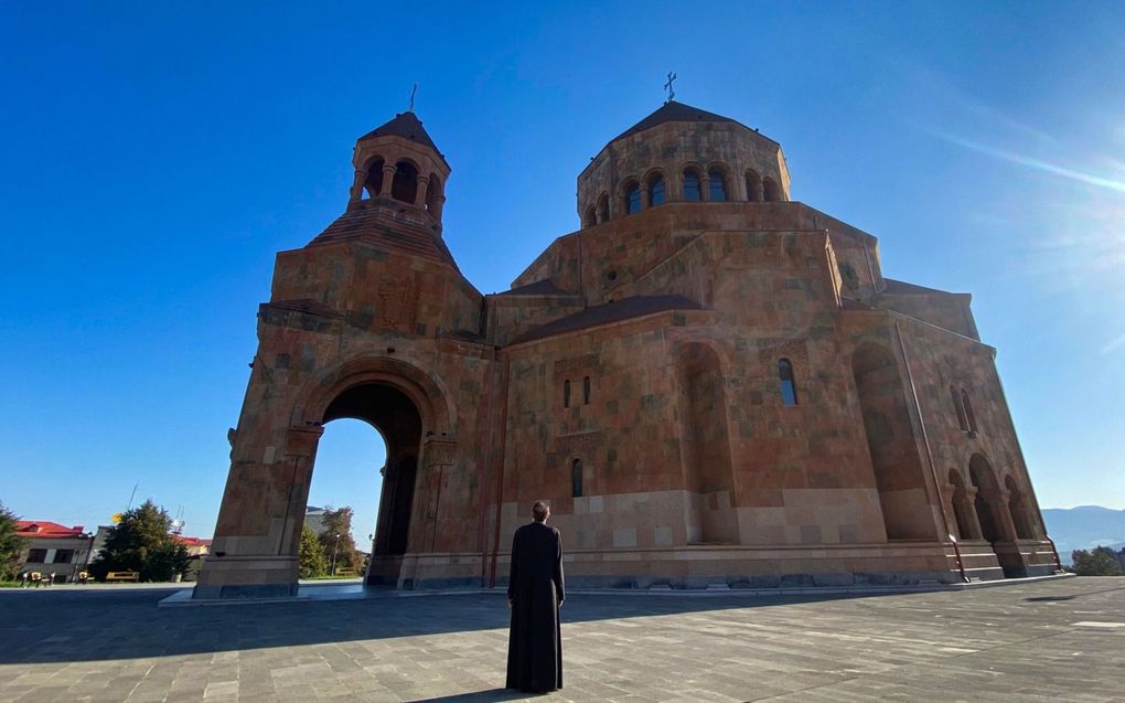 Armeense kerk in Sepanakert, de hoofdstad van Nagorno-Karabach. beeld AFP, Siranush Sargsyan