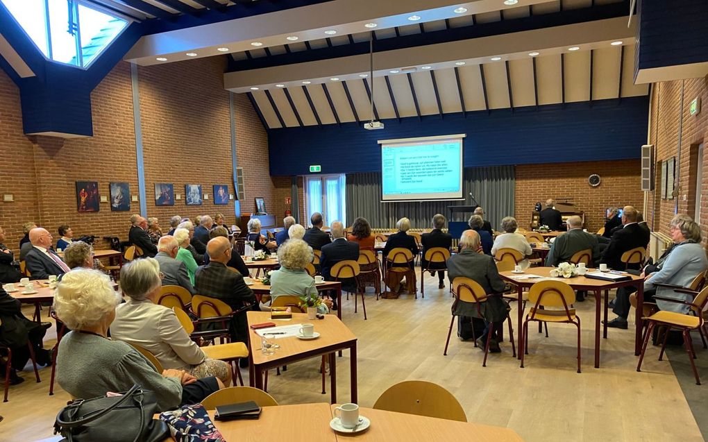 Bijeenkomst van emeritus predikanten en predikantsvrouwen van de Gereformeerde Bond, woensdag in Veenendaal. beeld Aad Alblas