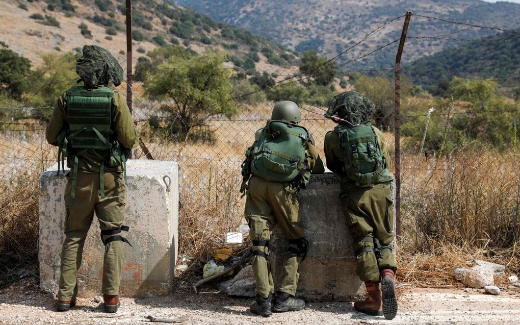 Israëlische militairen op de Golanhoogte. beeld AFP, Jalaa Marey