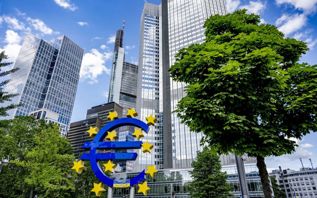 Het kantoor van de Europese Centrale Bank (ECB). EU-landen hopen in november nieuwe begrotingsregels goed te keuren. beeld ANP