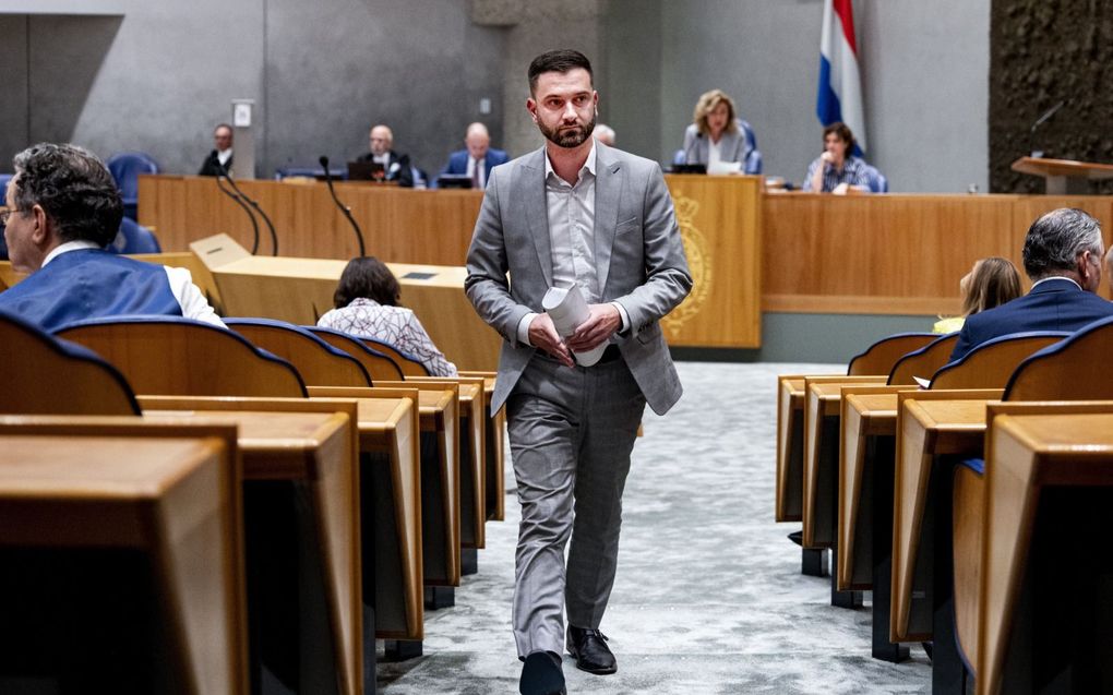 DENK gaat de verkiezingen in met als nieuwe lijsttrekker de 32-jarige Stephan van Baarle. beeld ANP, Ramon van Flymen