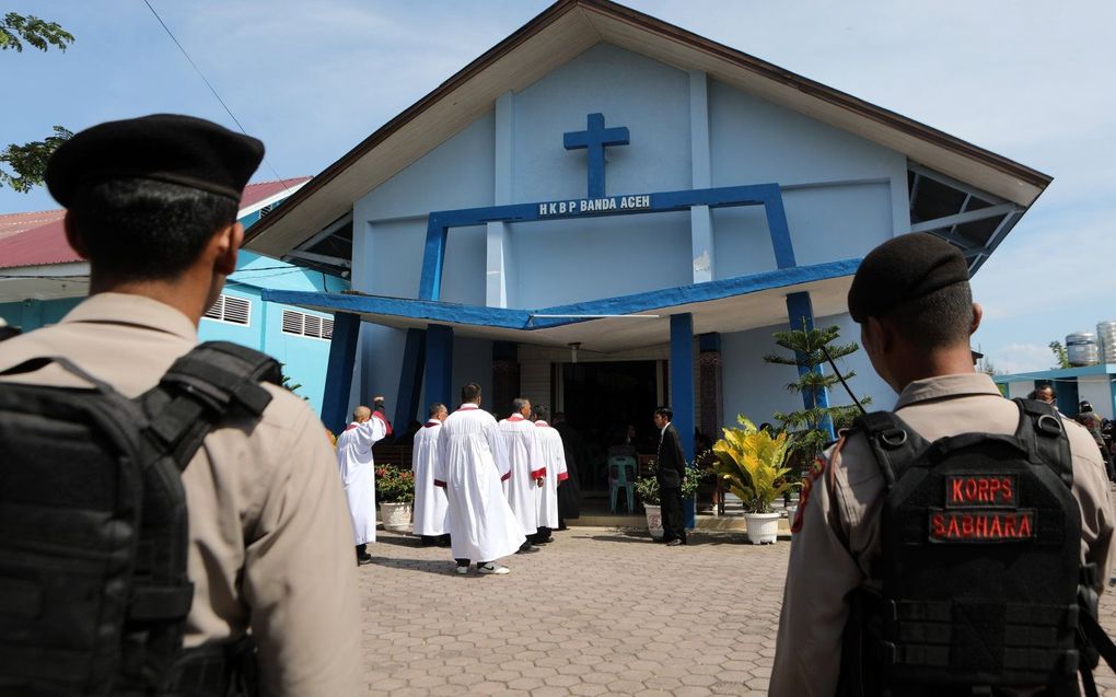 Dienst op Goede Vrijdag 2023 in een kerk in Banda Aceh, Indonesië. beeld EPA, Hotli Simanjuntak