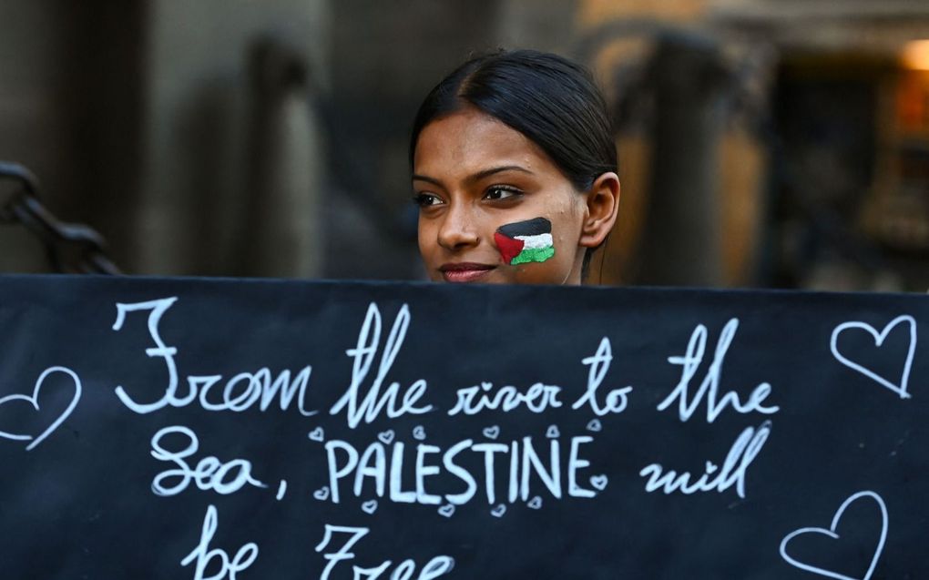 Waar moeten de Israëli’s heen als deze slogan waarheid wordt? beeld AFP, Piero Cruciatti