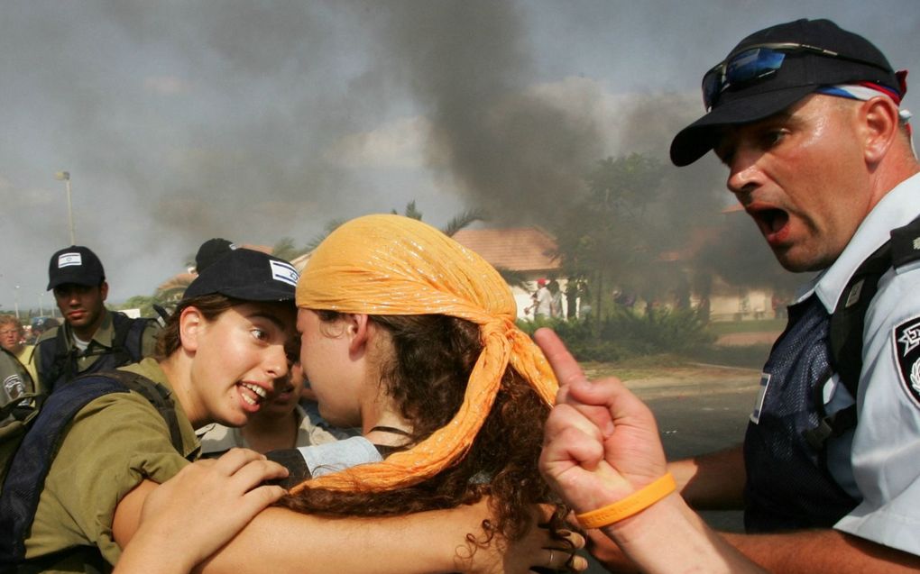 Israëlische aftocht uit Gaza in 2005. beeld AFP, Thomas Coex