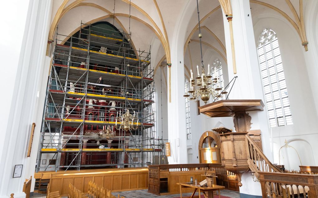 Het Knolorgel in Hasselt in de steigers. beeld RD, Anton Dommerholt