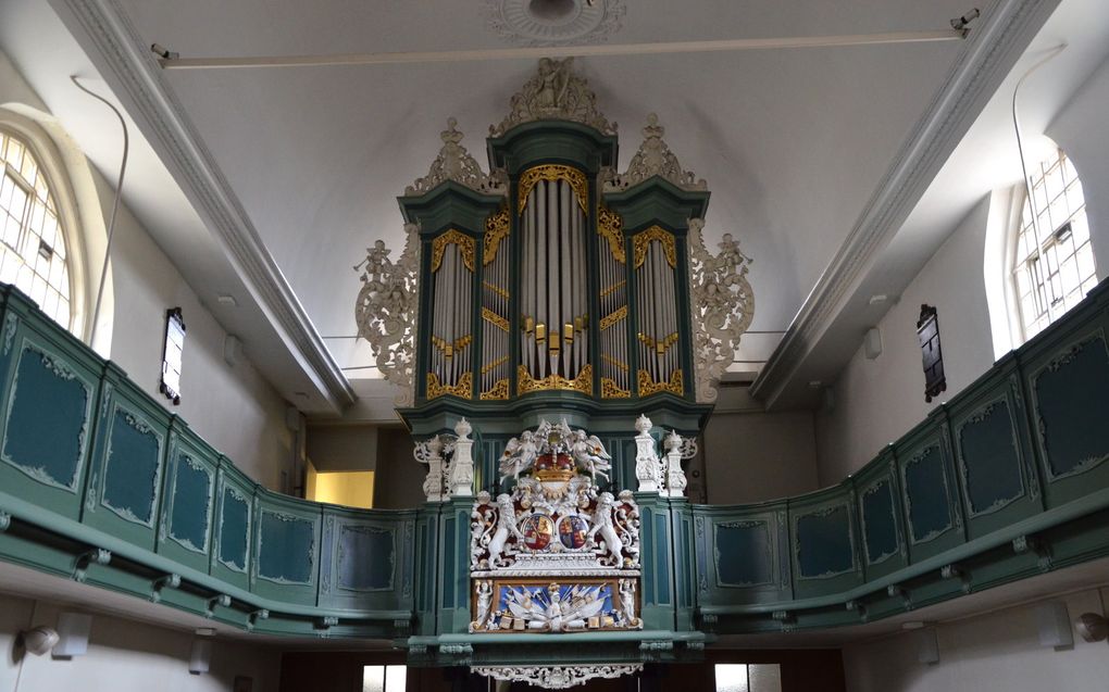 Het orgel van de Waalse Kerk in Leeuwarden. beeld Gert de Looze