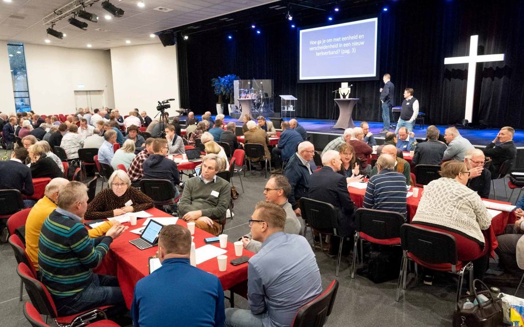 Gezamenlijke vergadering van de Unie en de Alliantie in november 2019 in Veenendaal. beeld Niek Stam