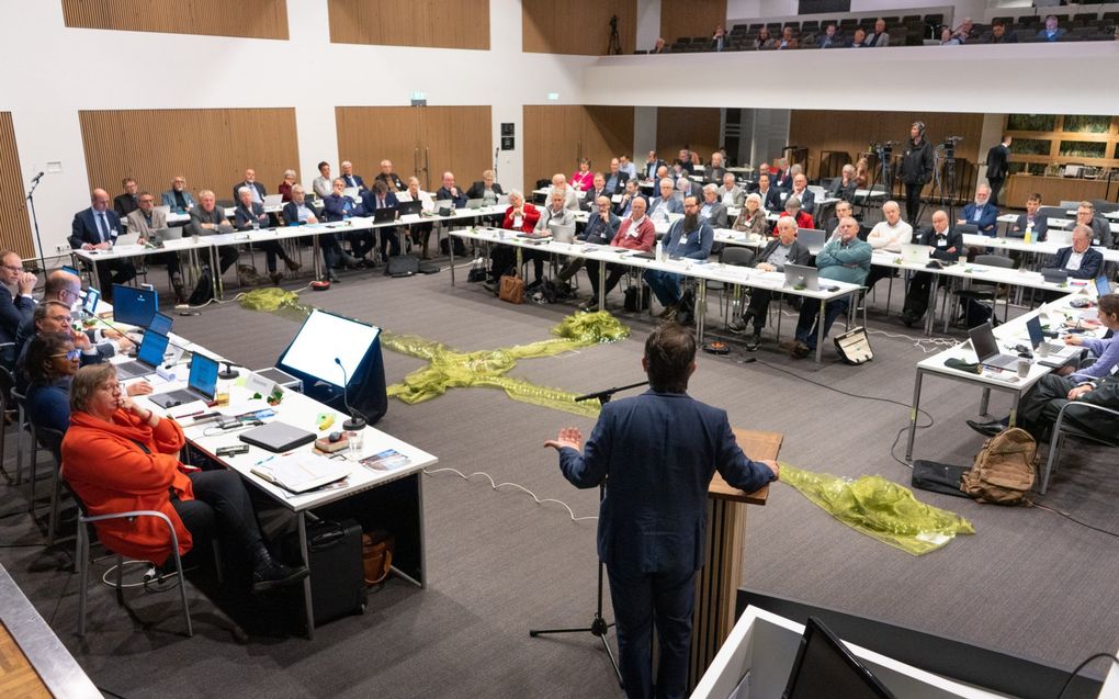 Eddo Verdoner, Nationaal Coördinator Antisemitismebestrijding, sprak vrijdag op de synode van de Protestantse Kerk in Nederland. beeld Niek Stam