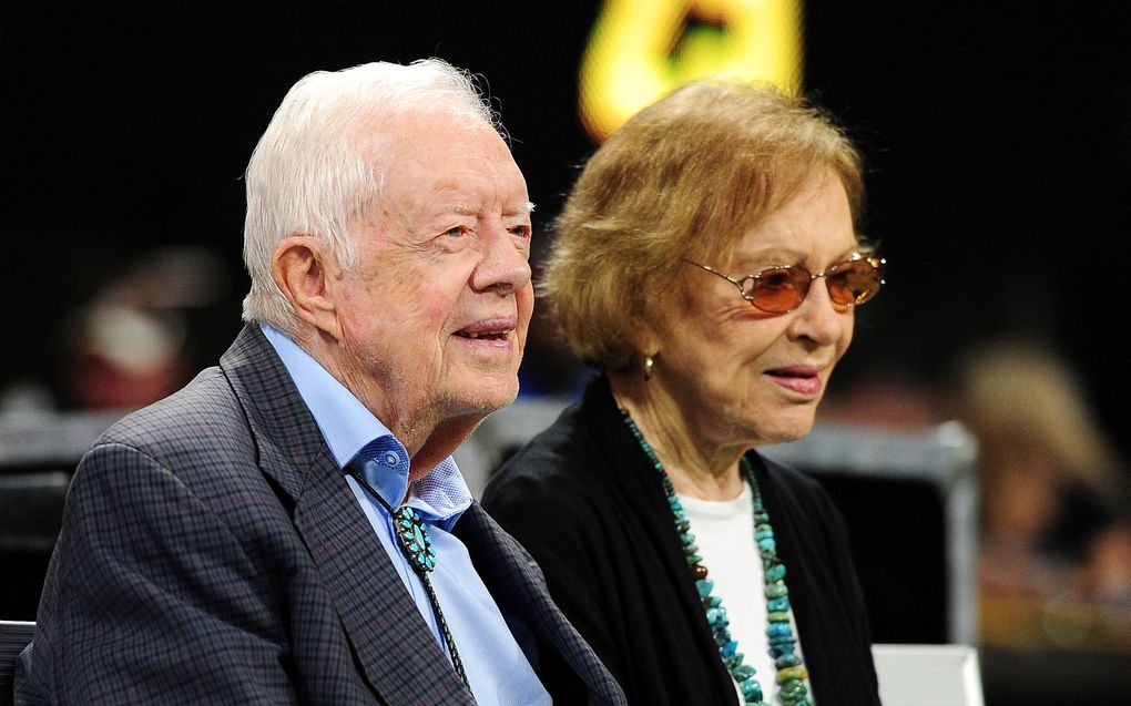 Jimmy en zijn vrouw Rosalynn Carter in 2018. beeld AFP, Scott Cunningham