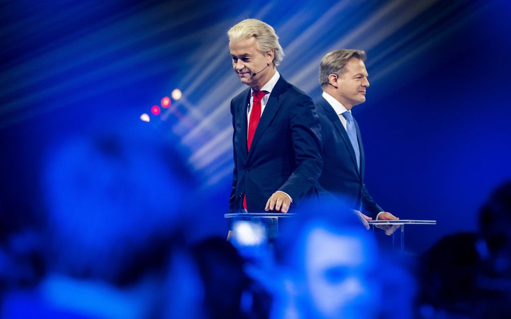 Geert Wilders (PVV) en Pieter Omtzigt (NSC). beeld ANP, Koen van Weel