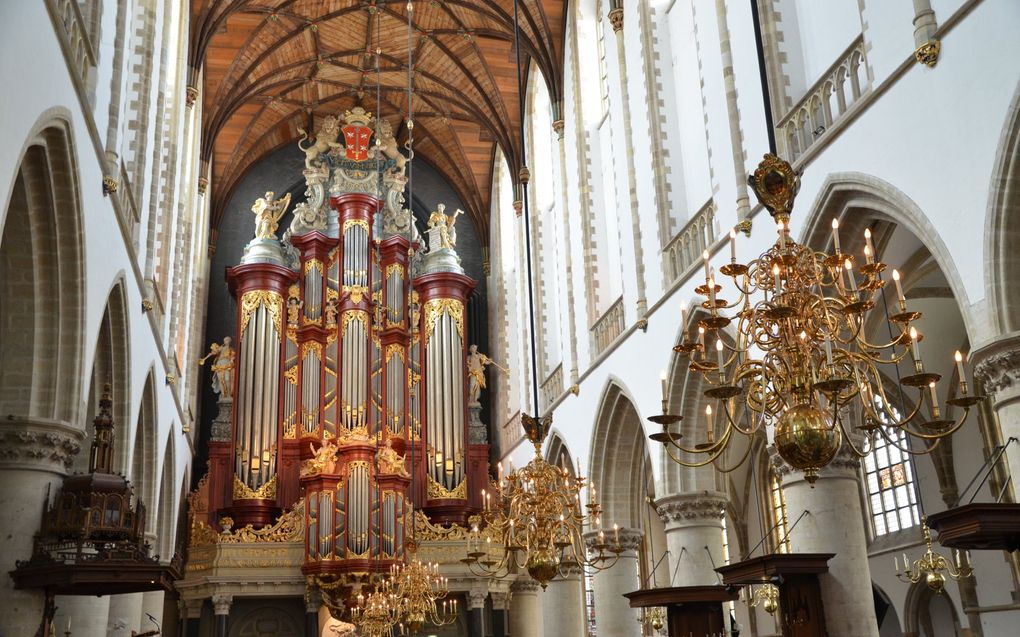 De Grote of St. Bavokerk in Haarlem, waar de finale van het Internationaal Orgelconcours plaatsvindt. beeld Gert de Looze