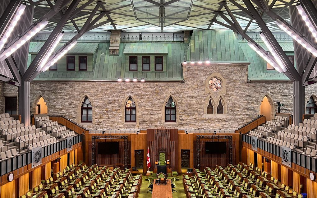 In het gebouw van het Canadese Lagerhuis op Parliament Hill, in Ottawa, Ontario. beeld Wikimedia