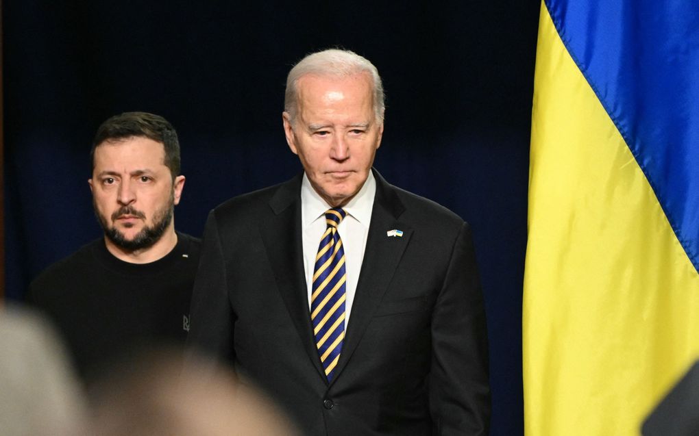 Volodymyr Zelensky op bezoek bij Joe Biden. beeld Mandel Ngan