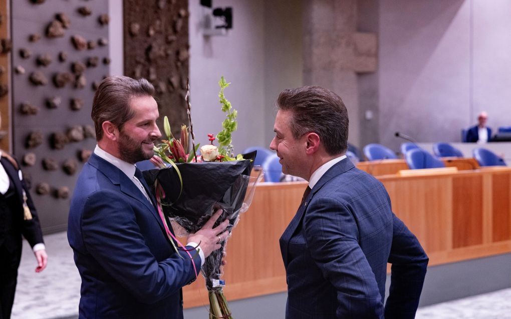 Andre Flach na zijn maidenspeech. beeld DIRK HOL