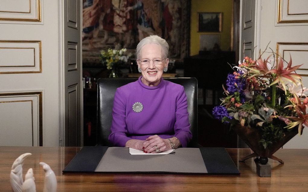 Koningin Margrethe maakt haar aftreden bekend. beeld EPA, Keld Navntoft