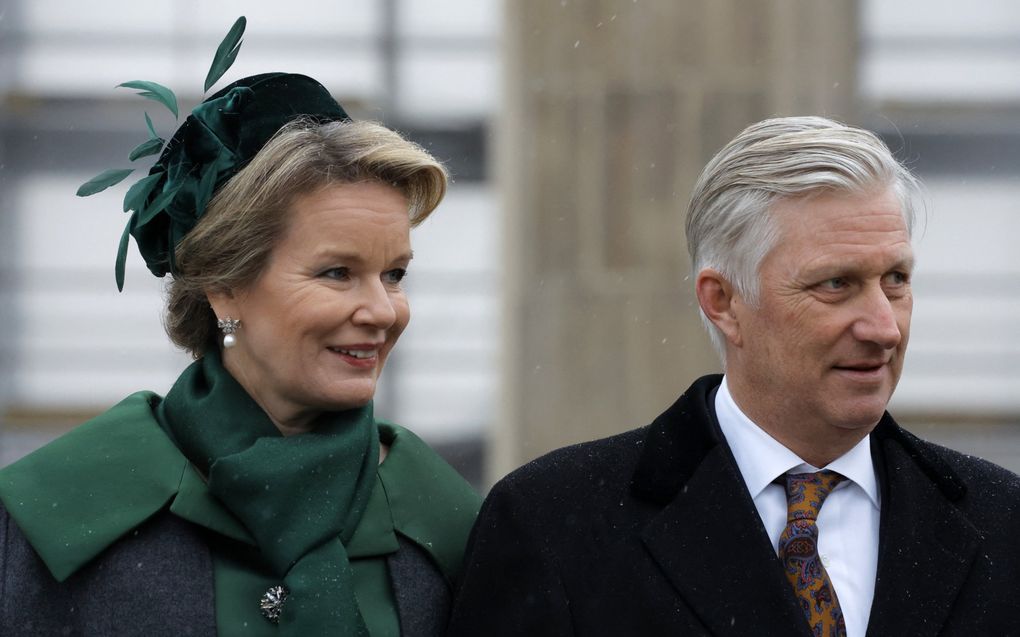 Koning Filip en koningin Mathilde. beeld AFP, Odd Andersen