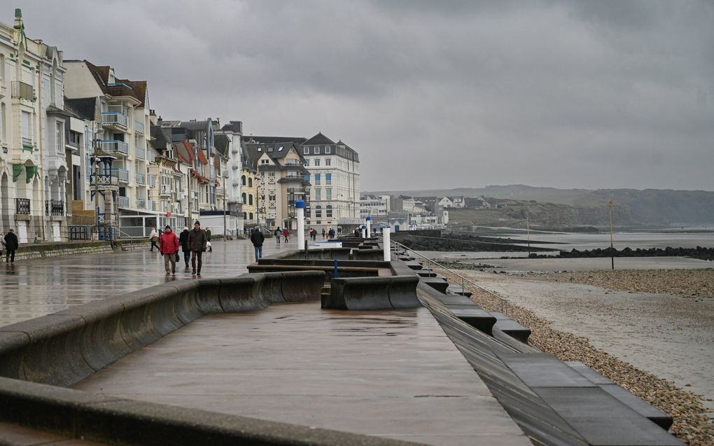 Kustplaats Wimereux, waar de migranten vertrokken. beeld AFP, Bernard BARRON