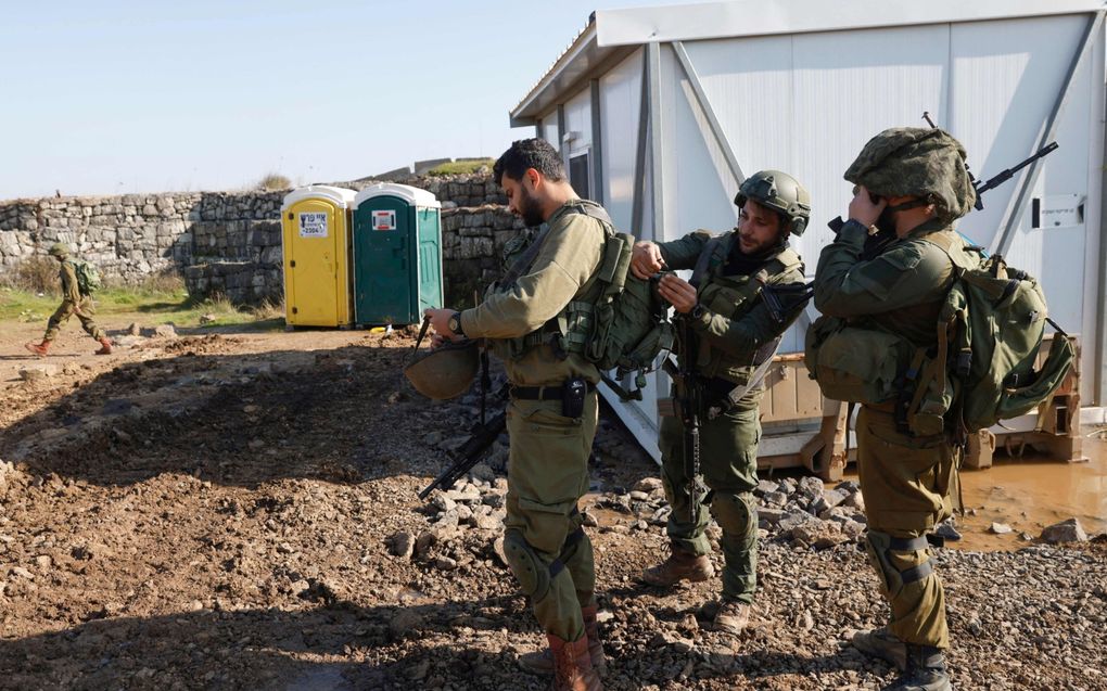 Israëlische militairen op de Golanhoogte. beeld AFP, Jalaa Marey