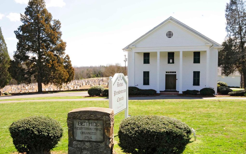 De Bethel Presbyterian Church, een gemeente van de Presbyterian Church of America, in Clover, South Carolina. beeld Wikimedia, Bill Fitzpatrick