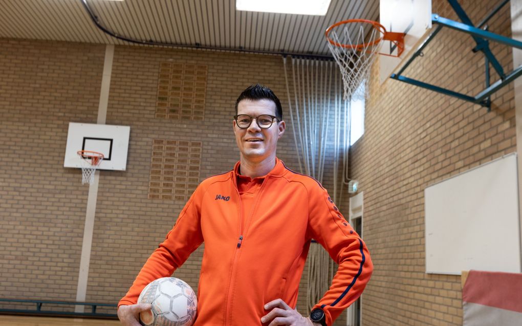 Gymdocent Edo Wiltink van de Fruytier in Apeldoorn. beeld Anton Dommerholt