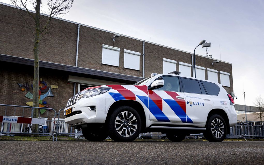 Politie bij de rechtbank Amsterdam-Bunker Osdorp. beeld ANP, Sem van der Wal