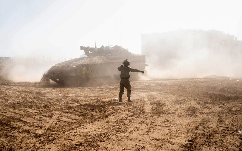 Israëlische troepen in de Gazastrook, te midden van voortdurende gevechten tussen Israël en de Palestijnse terreurgroep Hamas. beeld AFP, leger Israël