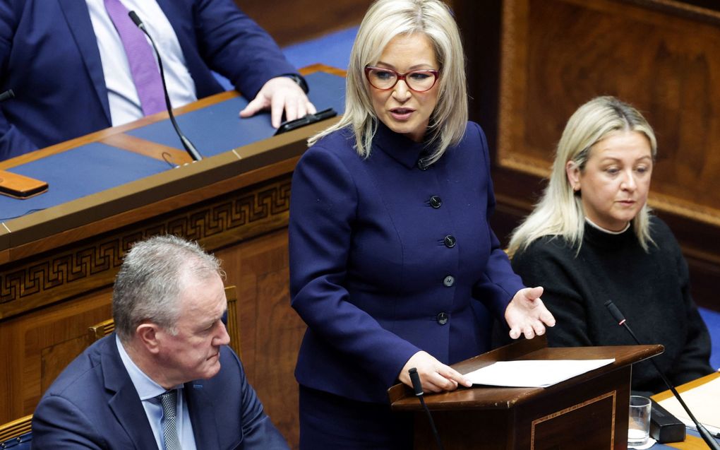 Michelle O’Neill, de Noord-Ierse premier. beeld AFP, Kelvin Boyes