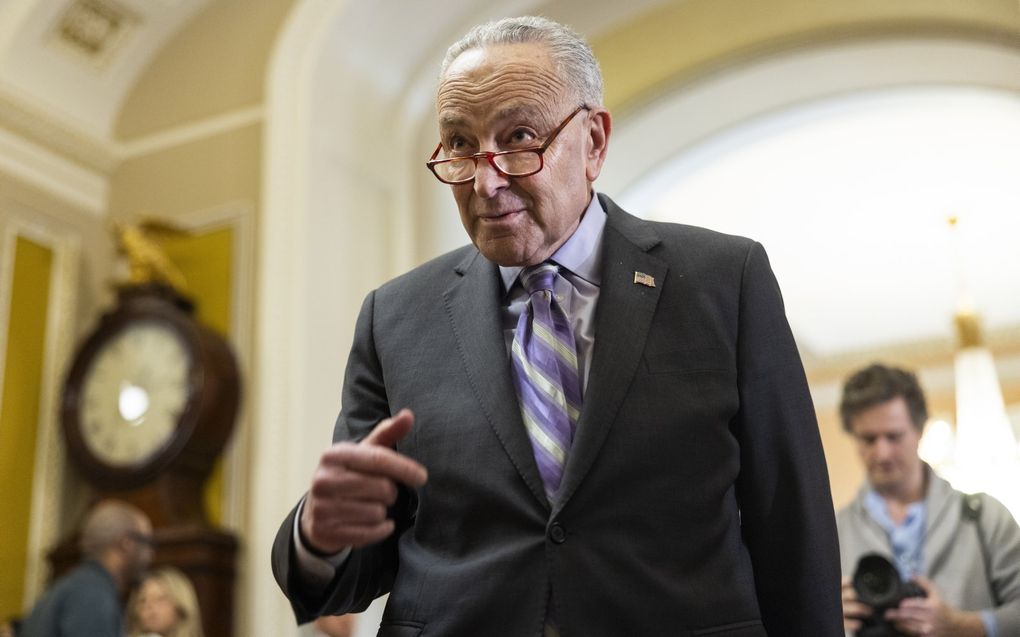 De voorzitter van de Senaat, Chuck Schumer. beeld EPA, Jim Lo Scalzo