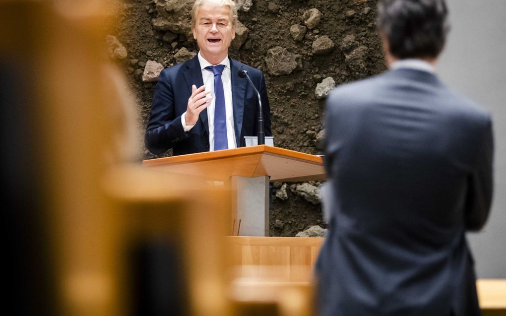 PVV-leiders Wilders tijdens het formatiedebat. beeld ANP, Sem van der Wal