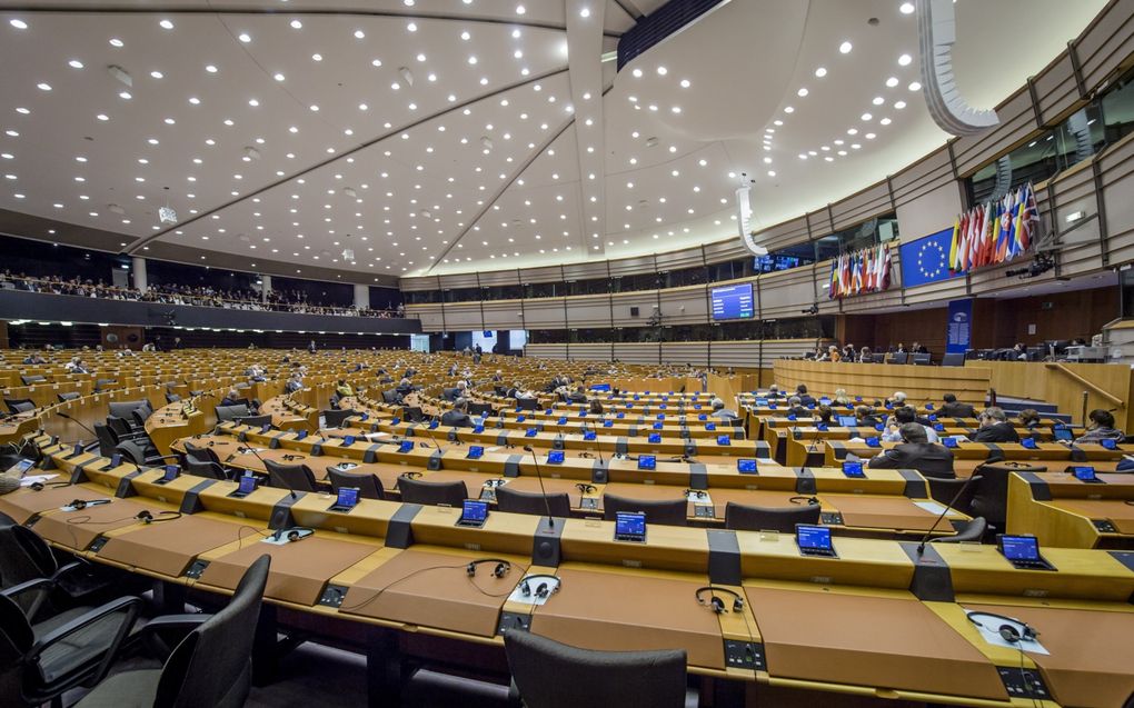 Plenaire zaal van het Europees Parlement in Brussel. beeld ANP, Jonas Roosens