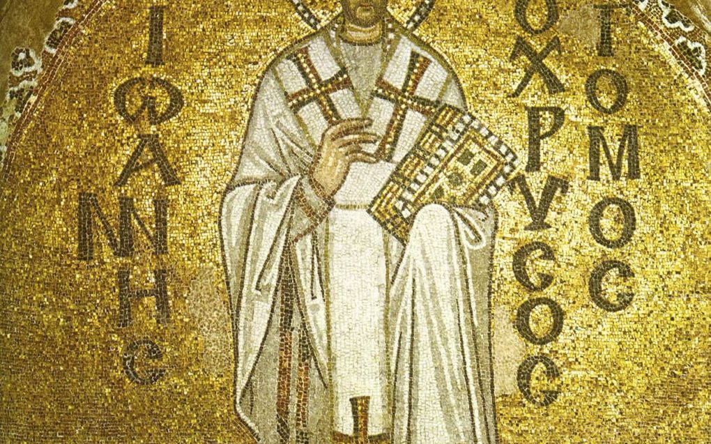 In zijn commentaar op de Hebreeënbrief vertolkt Chrysostomus heel duidelijk zijn gedachten over het plaatsvervangende werk van Christus.  beeld Wikimedia Commons