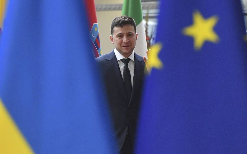 Zelenski staat vooral bekend als een pragmatische president, ook ten aanzien van Europa. beeld AFP, Emmanuel Dunand