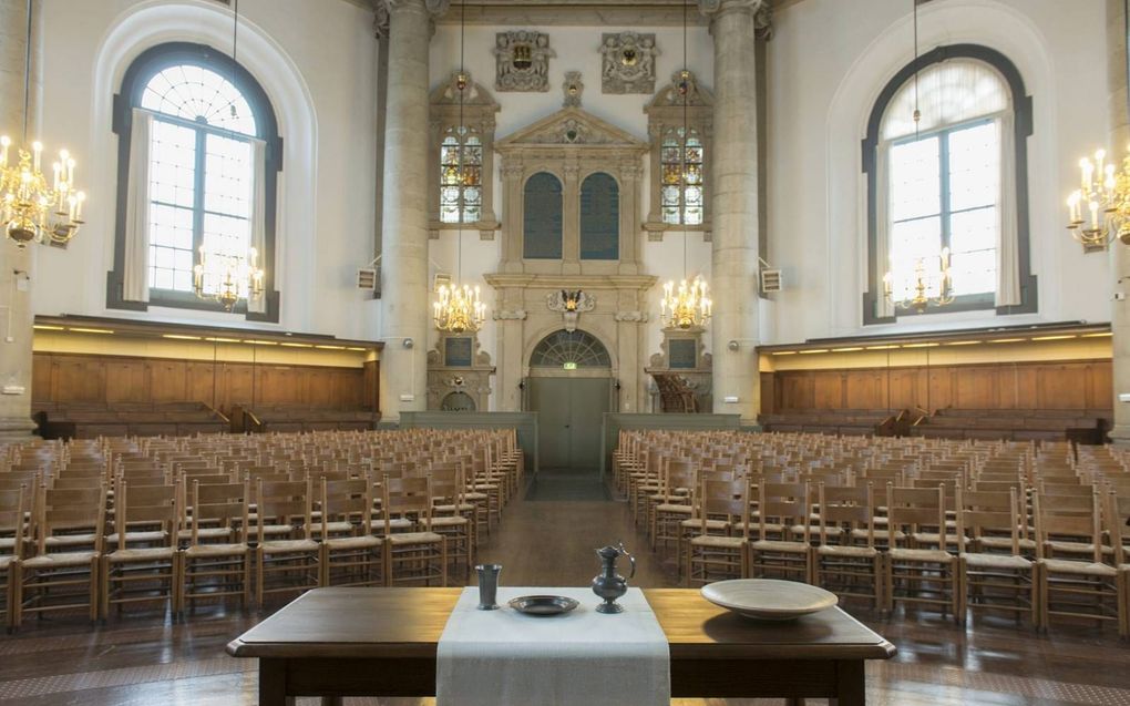 In de liturgie staat zowel historisch als theologisch het avondmaal veel centraler dan de gereformeerde theologie en praktijk laten zien. Foto: Oostkerk in Middelburg. beeld Dirk-jan Gjeltema