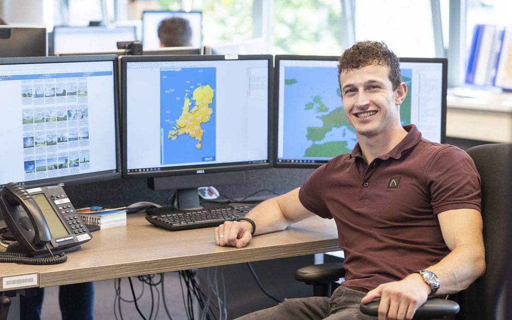 Jordi Huirne, meteoroloog bij MeteoGroup. beeld Niek Stam