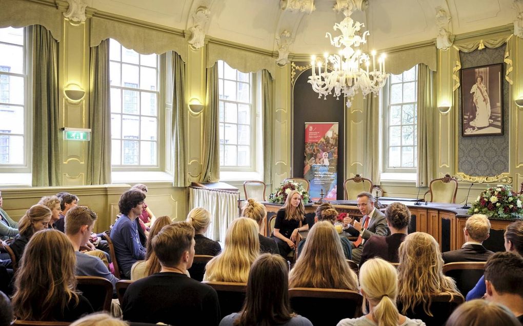 In Groningen vond woensdag de opening van het academische jaar van de Faculteit godgeleerdheid en godsdienstwetenschappen van de Rijksuniversiteit Groningen (RUG) en de Protestantse Theologische Universiteit (PThU) in Groningen plaats.  beeld Sjaak Verboo