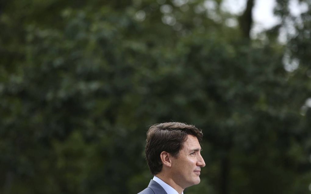 De Canadese premier Trudeau ligt onder vuur wegens een vermeende racistische foto uit 2001. beeld AFP, Dave Chan