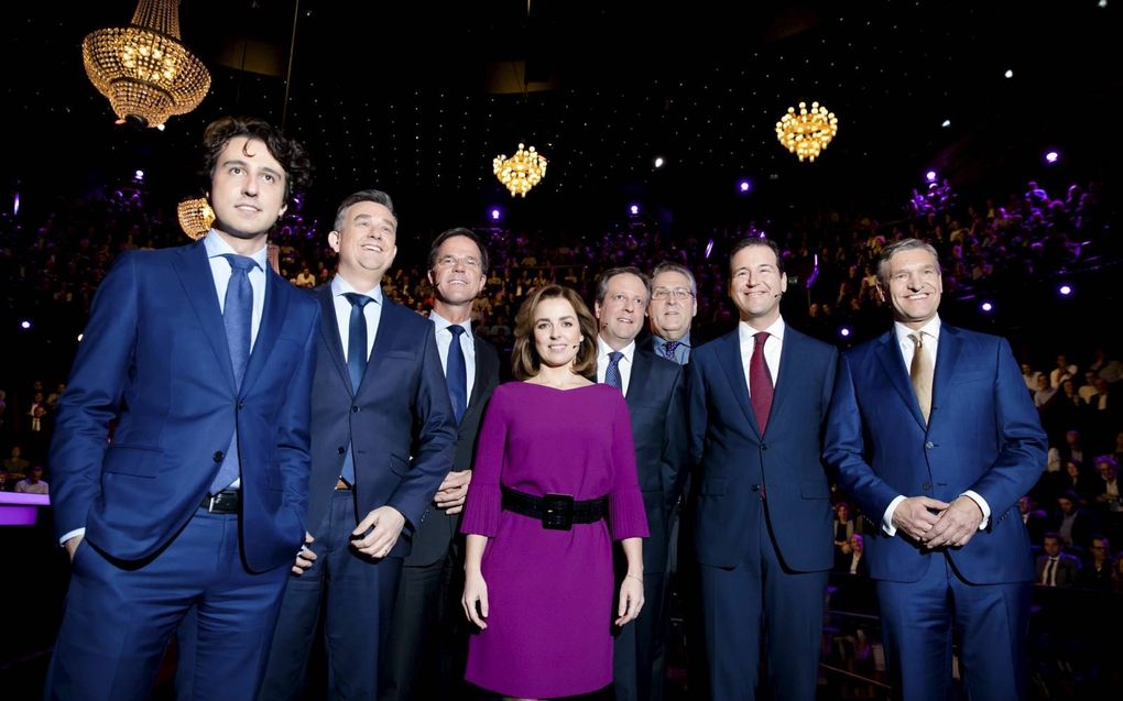 Marianne Thieme bij een televisiedebat in de aanloop naar de Kamerverkiezingen van 2017. beeld ANP, Bart Maat