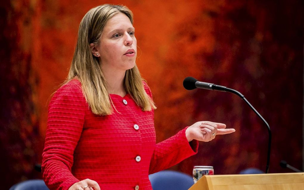 Minister Carola Schouten (Landbouw, Natuur en Voedselkwaliteit) tijdens het debat over de stikstofproblematiek. beeld ANP, Remko de Waal