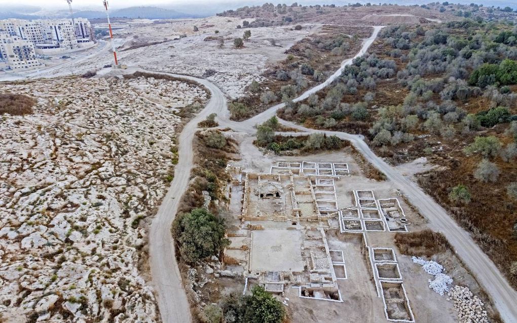 Bij Beit Shemesh in Midden-Israël zijn overblijfselen ontdekt van een Byzantijnse kerk uit de zesde eeuw. beeld Assaf Peretz, Israëlische Oudheidkundige Dienst