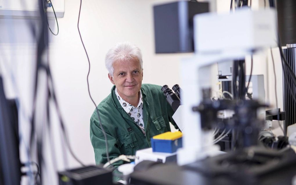 Prof. Cees Dekker, nanobioloog aan de Technische Universiteit Delft: „Als bacteriën hun celwand grotendeels verliezen, maakt ze dat ongrijpbaar voor antibiotica.” beeld Roel Dijkstra Fotografie
