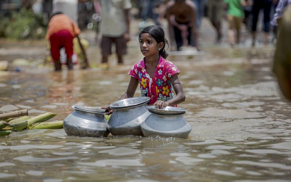 Overstroming in India. beeld EPA, Piyal Adhikary