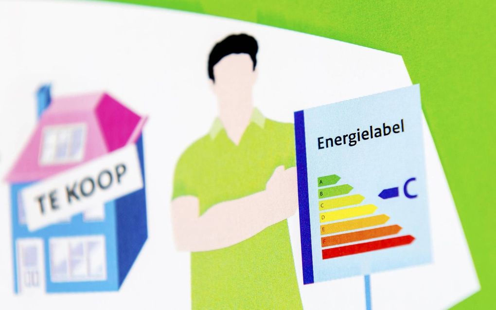 Folder met uitleg over het energielabel voor woningen. beeld ANP, Koen van Weel