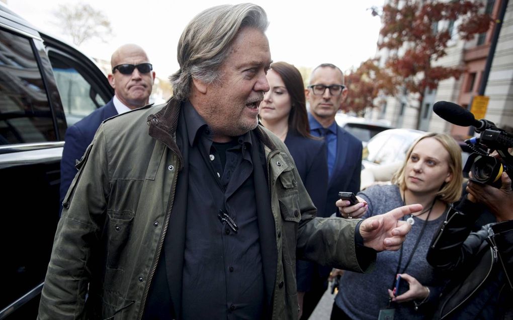 Het Dignitaris Humanea Institute heeft Steve Bannon als boegbeeld in de Raad van Toezicht, en dat werkt niet als aanbeveling voor een christenpoliticus in Nederland. beeld AFP, Shawn Tew