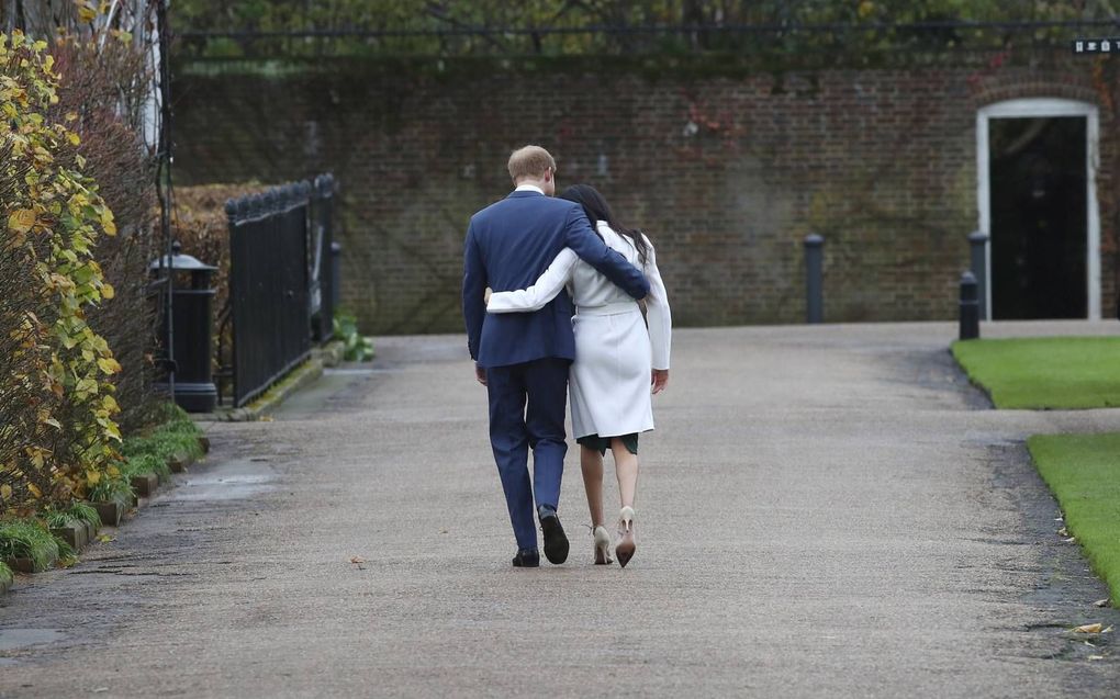 Prins Harry en zijn vrouw Meghan keren hun rol in het Britse koningshuis de rug toe. Noodgedwongen, zegt de prins. beeld EPA, Neil Hall