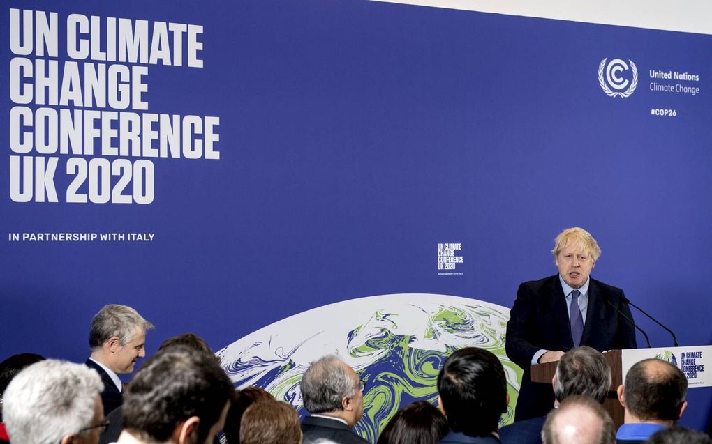 President Boris Johnson opende vorige week een VN-klimaatconferentie in Londen. beeld AFP, Chris J. Ratcliffe